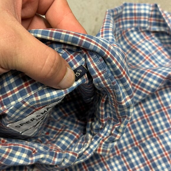 Spier & Mackay Dress Shirt Handmade Plaid Button Down Cotton 15.5 Medium - Picture 7 of 11